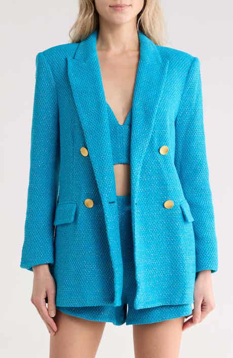 L'AGENCE Riva Double Breasted Knit Blazer