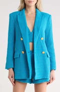 L'AGENCE Riva Double Breasted Knit Blazer