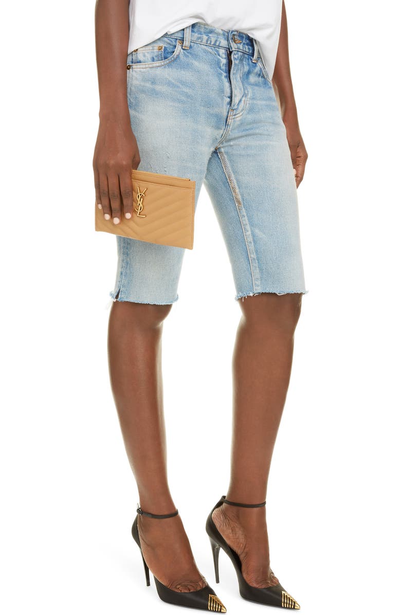 Saint Laurent Monogram Matelassé Calfskin Bill Pouch, Alternate, color,