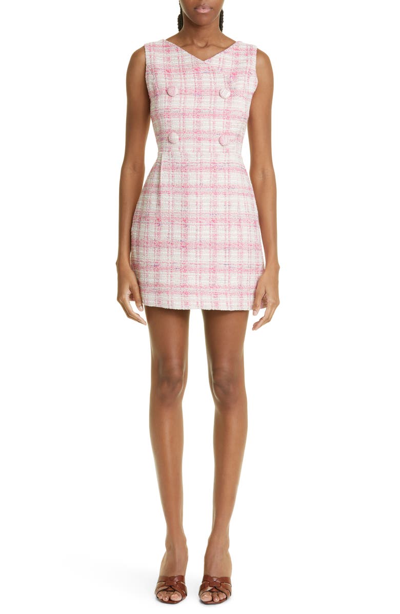 Lisa Marie Fernandez Jackie Double Breasted Tweed Minidress, Main, color,