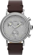 Timex® Waterbury Standard Leather Strap Watch, 40mm