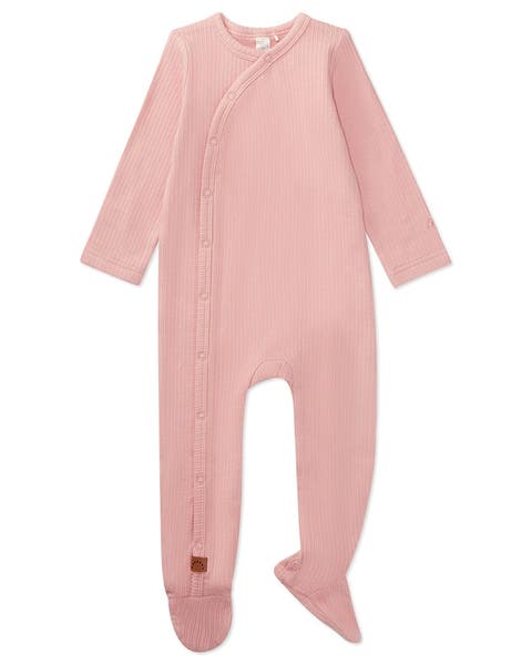 Ribbed Solid Cotton Side Snap Footie (Toddler)