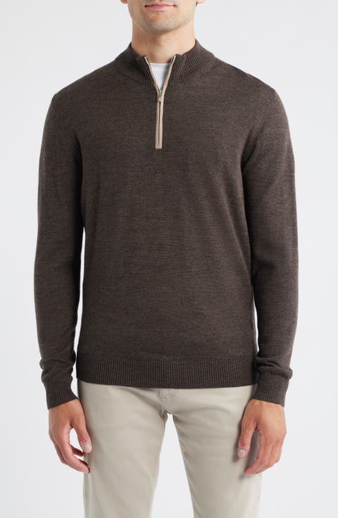 Raynor Merino Wool Quarter Zip Sweater