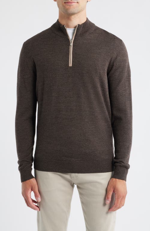 Johnnie-o Raynor Merino Wool Quarter Zip Sweater In Brown