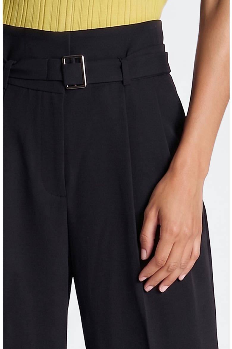 Belted Wide Leg Pants, Alternate, color, BLACK