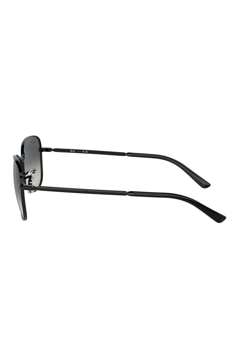 59mm Gradient Pilot Sunglasses, Alternate, color, BLACK