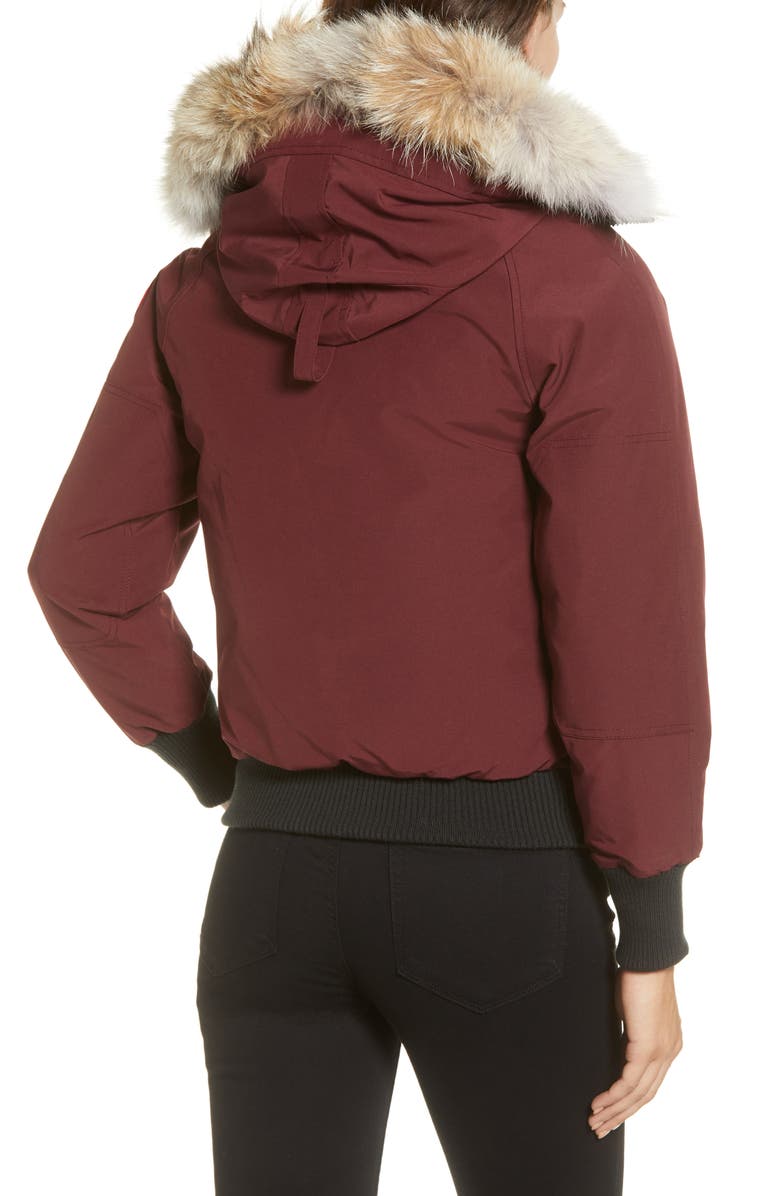 Canada Goose Chilliwack Fusion Fit 625 Fill Power Down Bomber Jacket with Genuine Coyote Fur Trim, Alternate, color, 