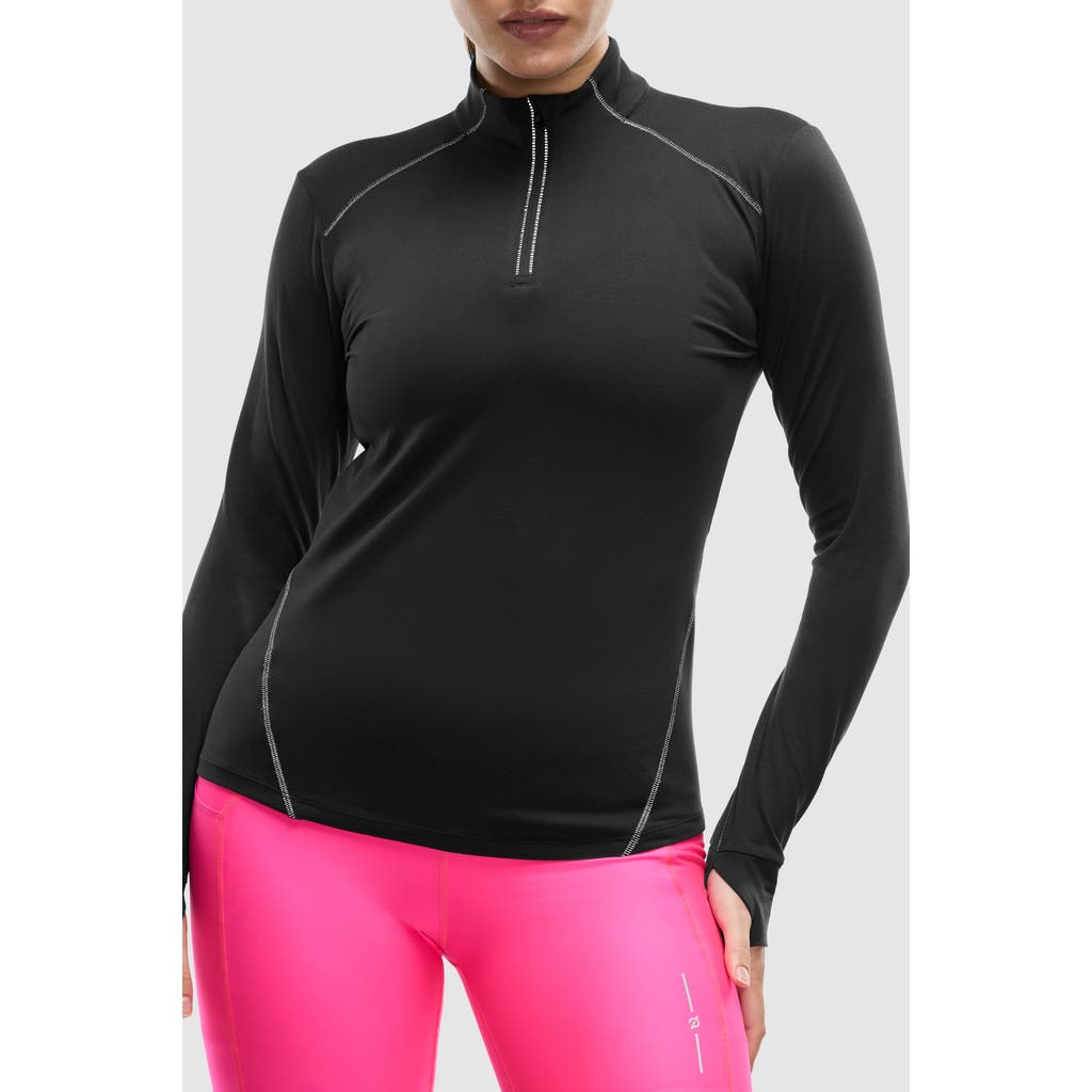 Peloton Active Brushed Jersey ¼ Zip In Black