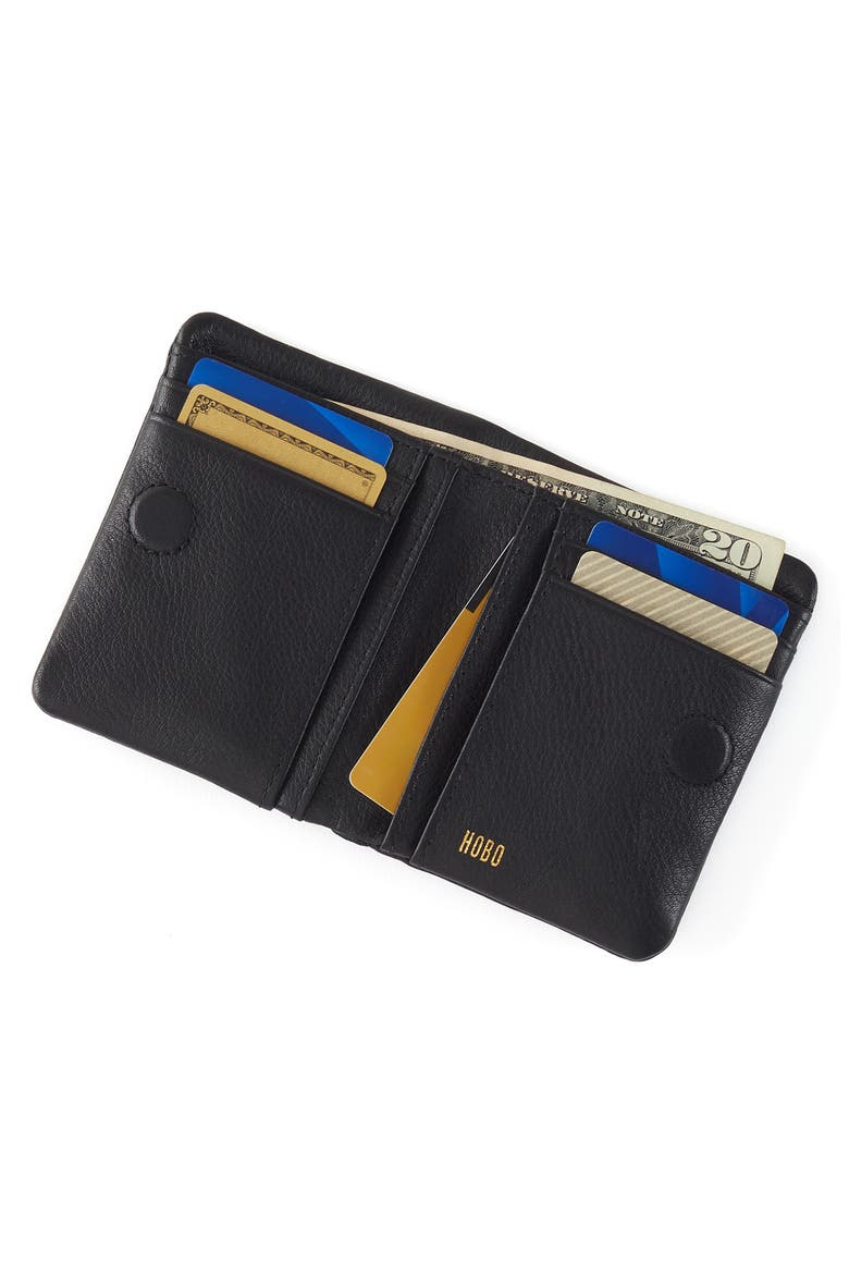 Lumen Leather Mini Wallet, Alternate, color, BLACK
