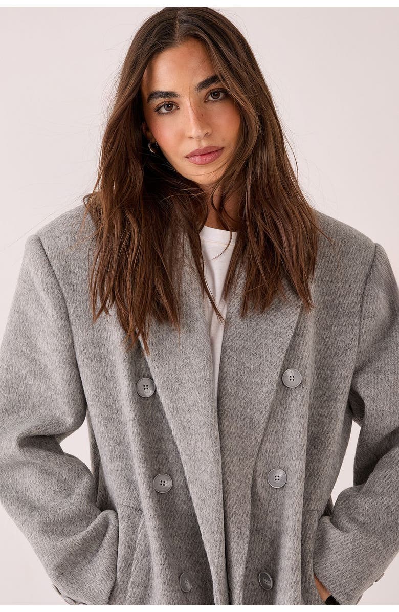 NASTY GAL Double Breasted Smart Coat, Alternate, color, Light Grey