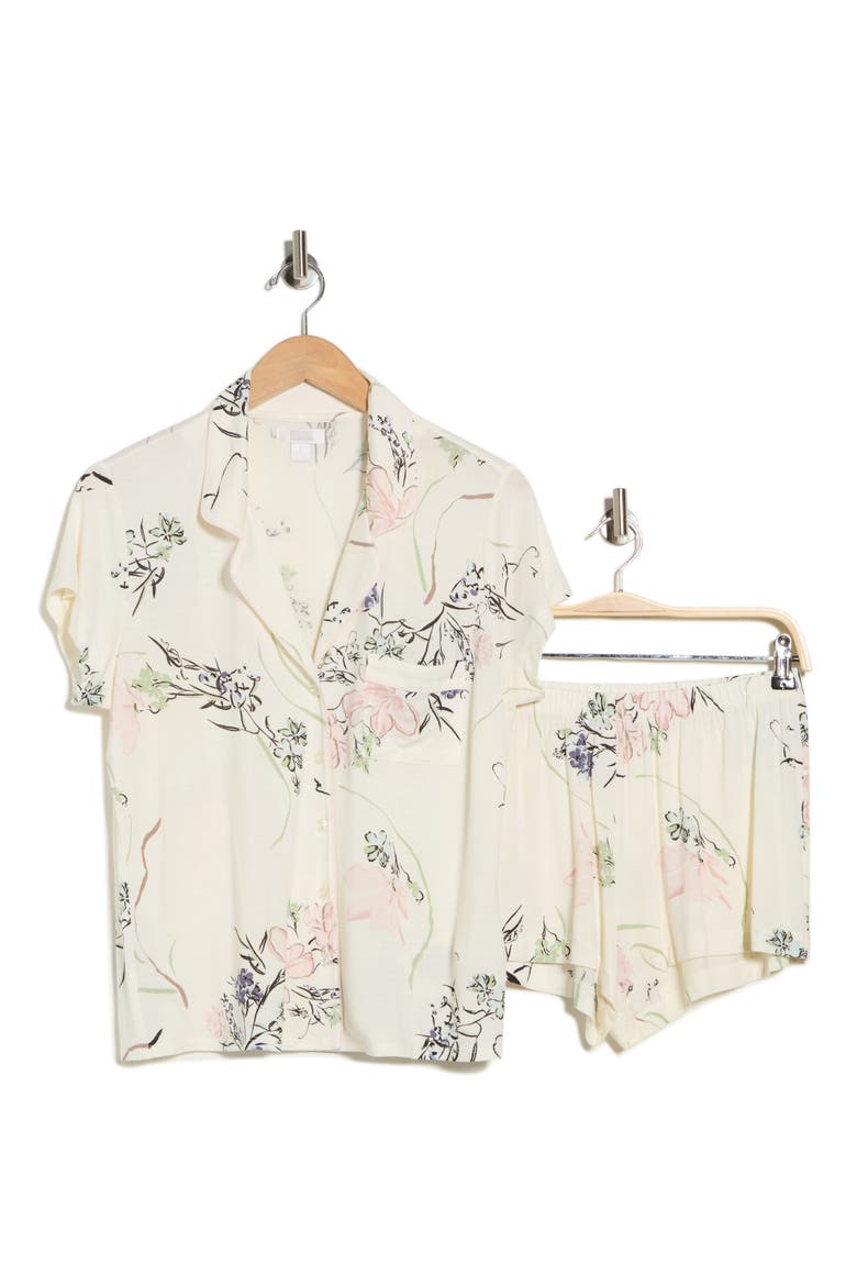 Tranquility Shortie Pajamas, Alternate, color, IVORY- PINK SPRAWLING FLORAL