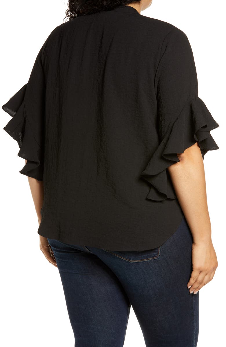 Vince Camuto Ruffle Sleeve Popover Top, Alternate, color, 