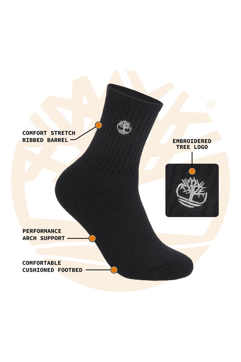 3-Pack Ultrasoft High Quarter Socks, Alternate, color, BLACK