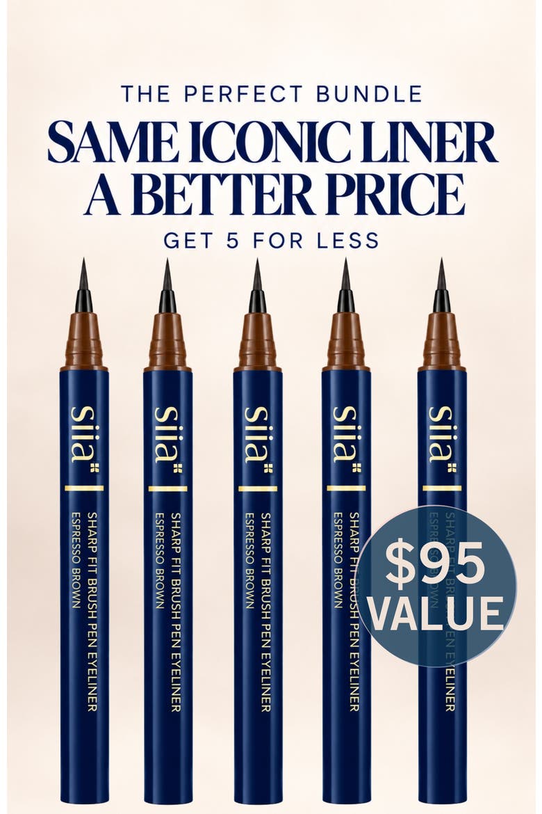 5-Pc. Sharp Fit Brush Pen Eyeliner, Alternate, color, 02 ESPRESSO BROWN