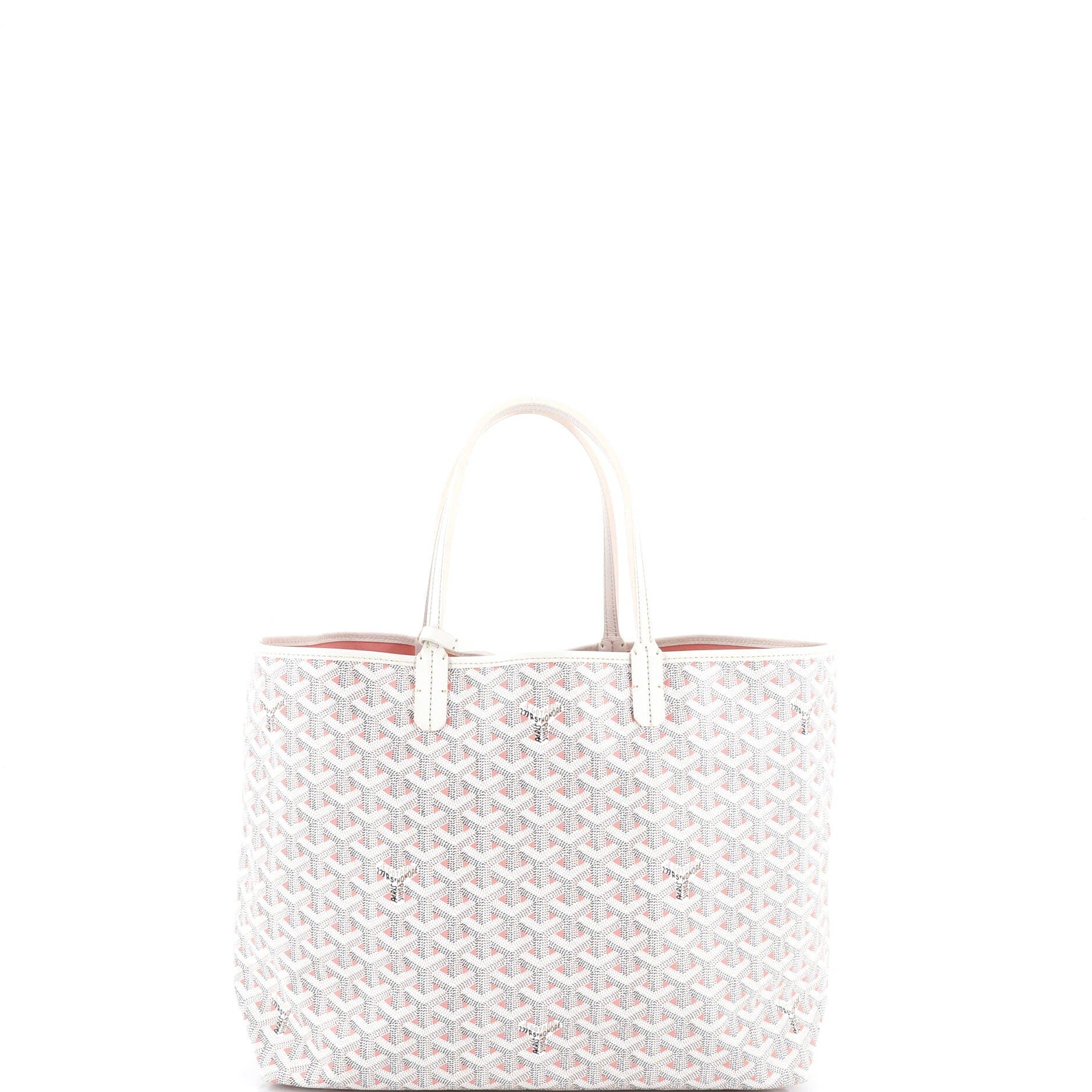 Pre-Owned Goyard Saint Louis Tote Claire Voie Coated Canvas PM, Main, color, White