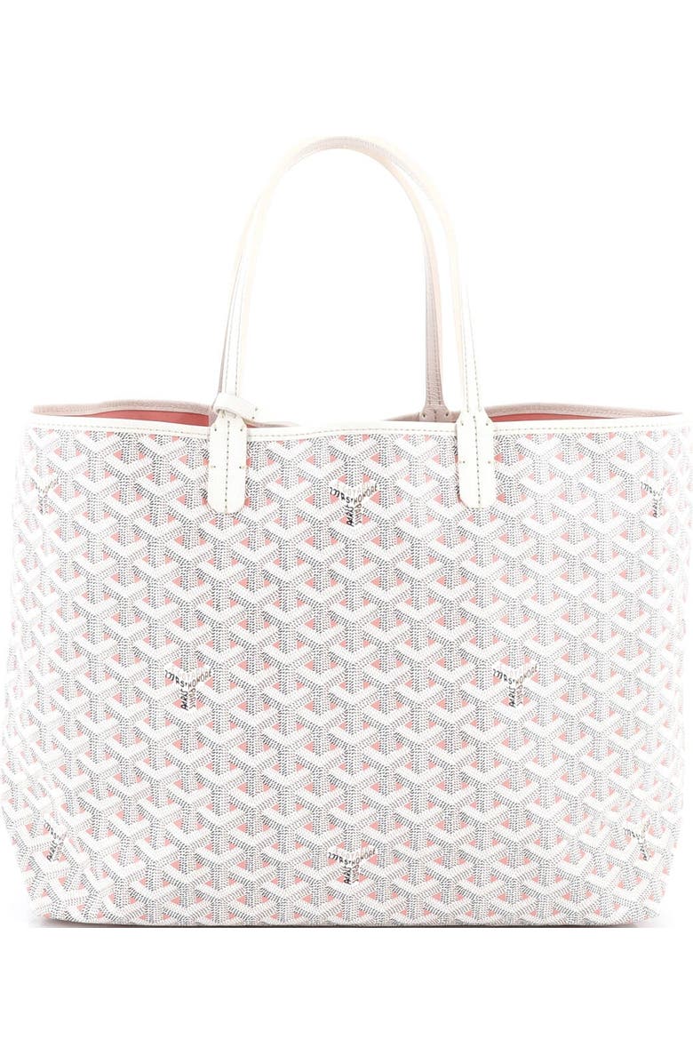 Pre-Owned Goyard Saint Louis Tote Claire Voie Coated Canvas PM, Main, color, White