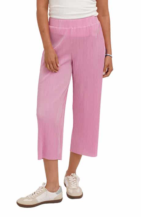 Plisse Wide Leg Crop Pants