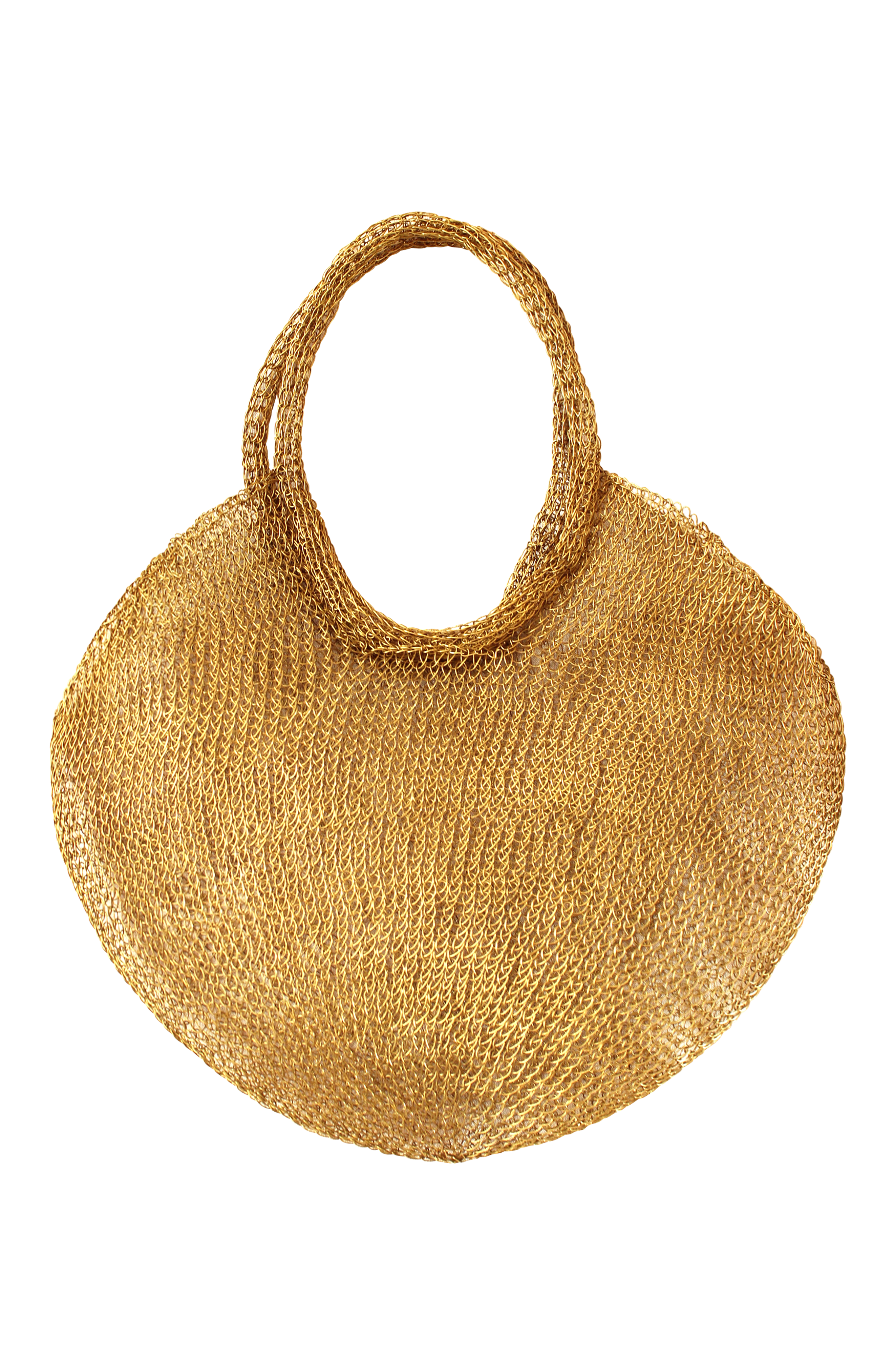 BRUNNA.CO The Sol Mesh Wire Tote Bag in Pink, Main, color, Gold