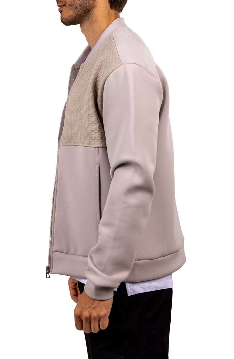 Maceoo Ascension 047 Mixed Media Bomber Jacket, Alternate, color, Beige