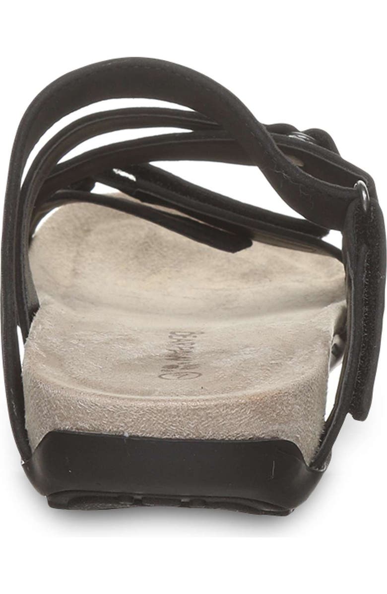 BEARPAW Acacia Faux Leather Slide Sandal, Alternate, color, Black