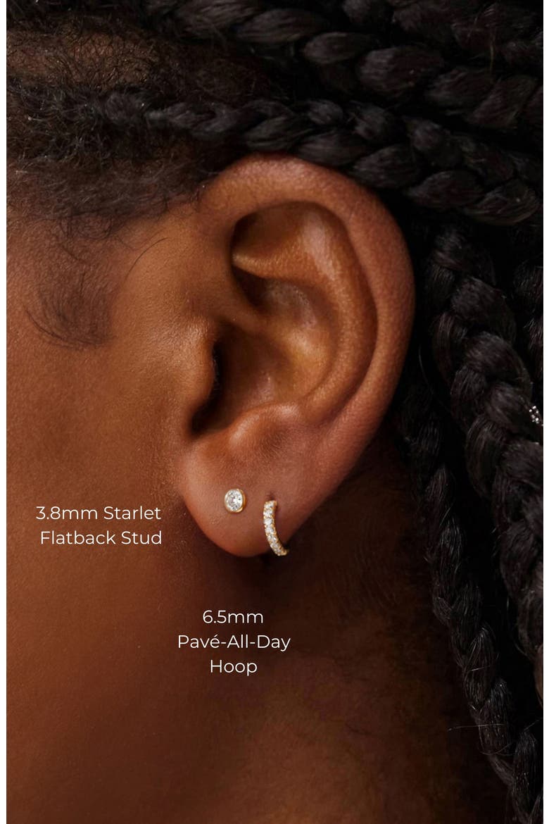 The Starlet Flat Back Stud, Alternate, color, Yellow Gold
