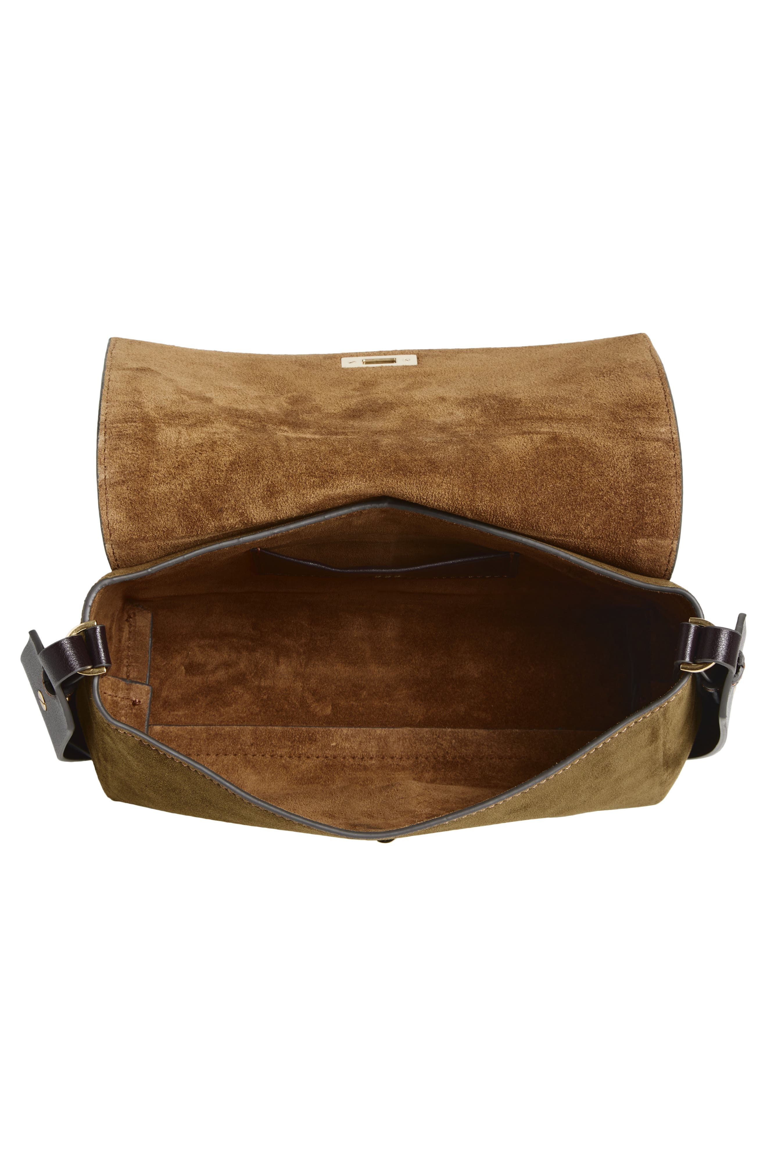 Anya Hindmarch Mortimer Suede Crossbody Bag, Alternate, color, Bonsai / Grape