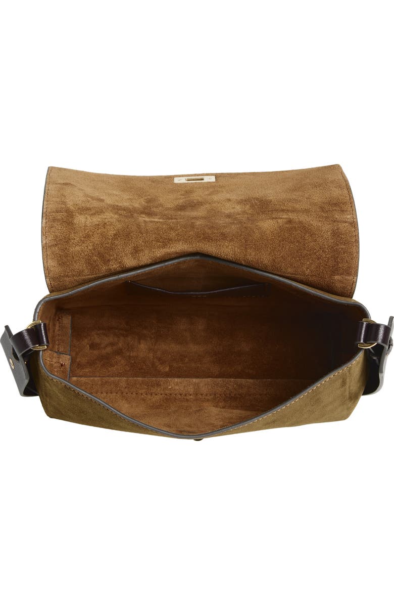 Anya Hindmarch Mortimer Suede Crossbody Bag, Alternate, color, Bonsai / Grape