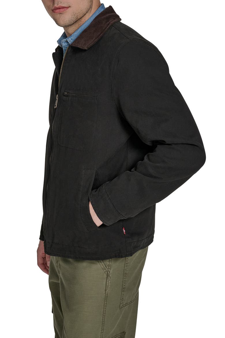 Canvas Utility Jacket with Quilted Lining, Alternate, color, BLACK