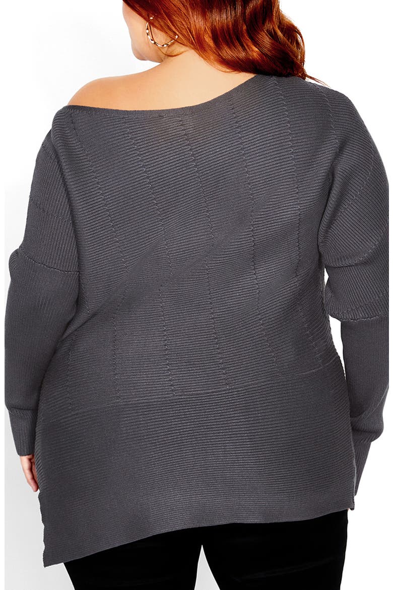 Madeleine Off-the-Shoulder Knit Top, Alternate, color, SMOKE