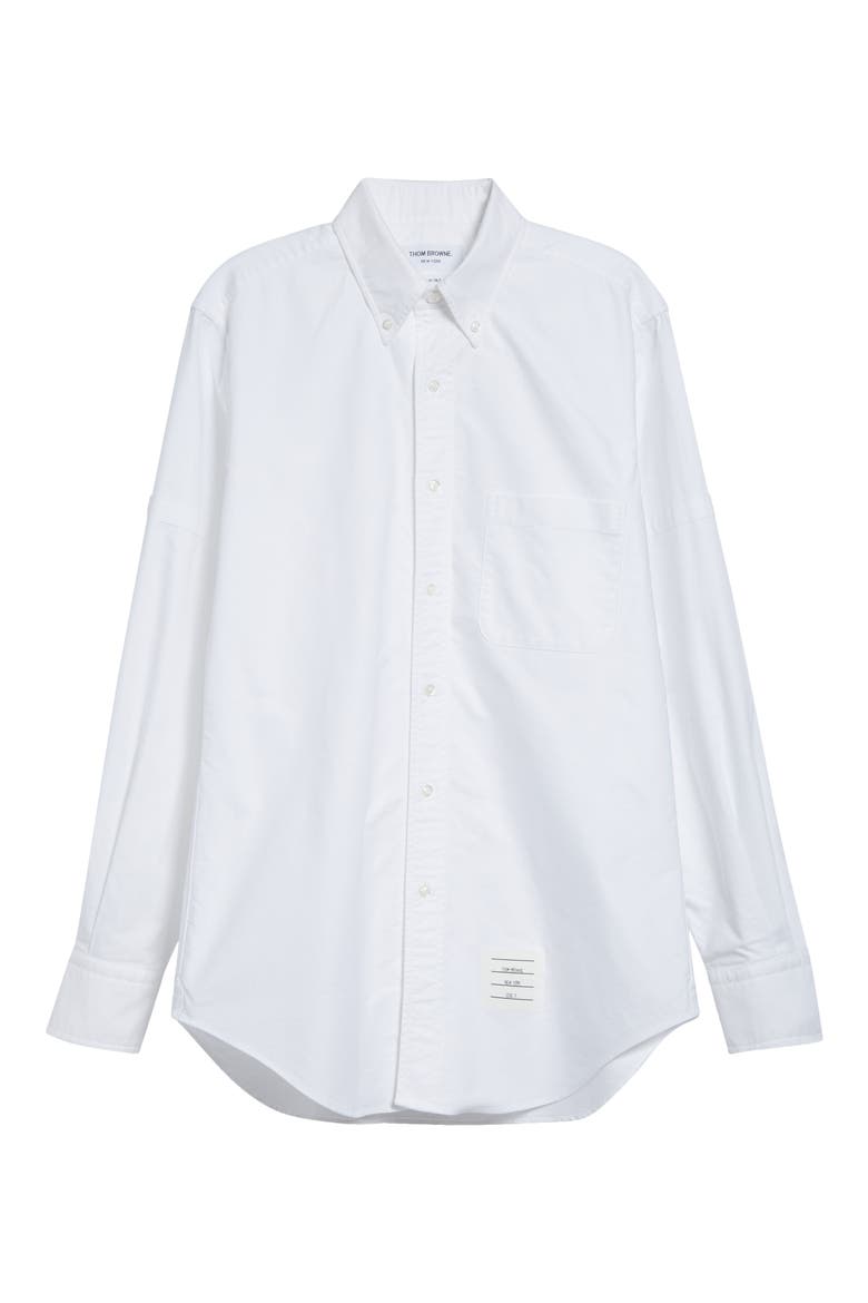 Cotton Oxford Armband Button-Down Shirt, Alternate, color, WHITE