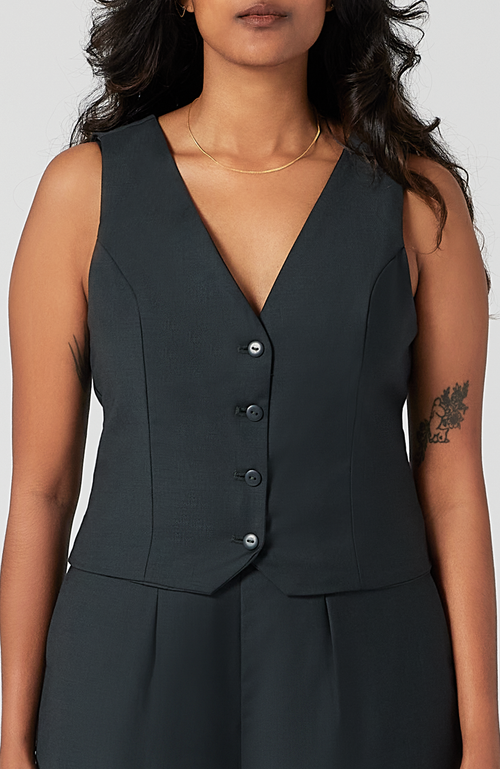 Aam The Label The Wool Vest In Charcoal