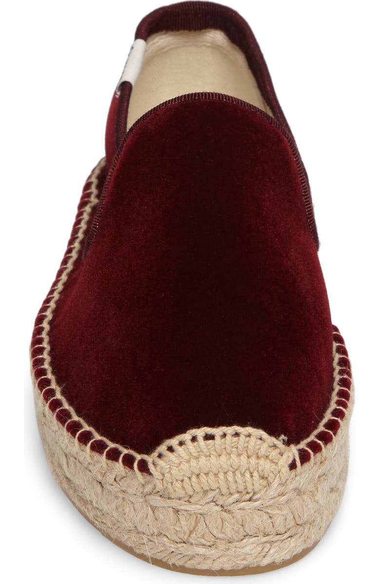 Soludos Velvet Smoking Slipper Espadrille, Alternate, color,
