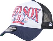 New Era Men's New Era Navy Boston Red Sox Distressed 9FORTY A-Frame Adjustable Trucker Hat