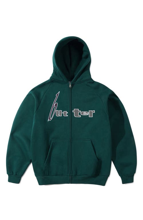 Butter Goods Device Logo Appliqué Zip Hoodie In Green