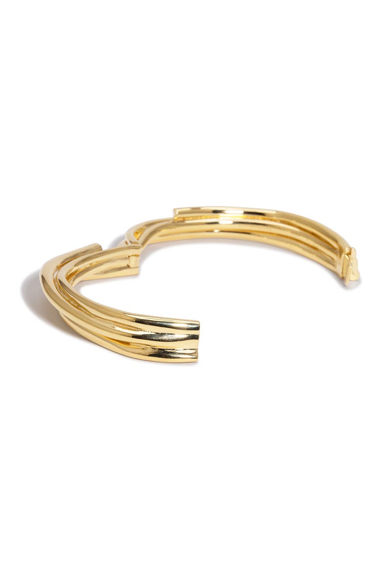 Coil Hinged Bangle, Alternate, color, 18CT GOLD PLATED
