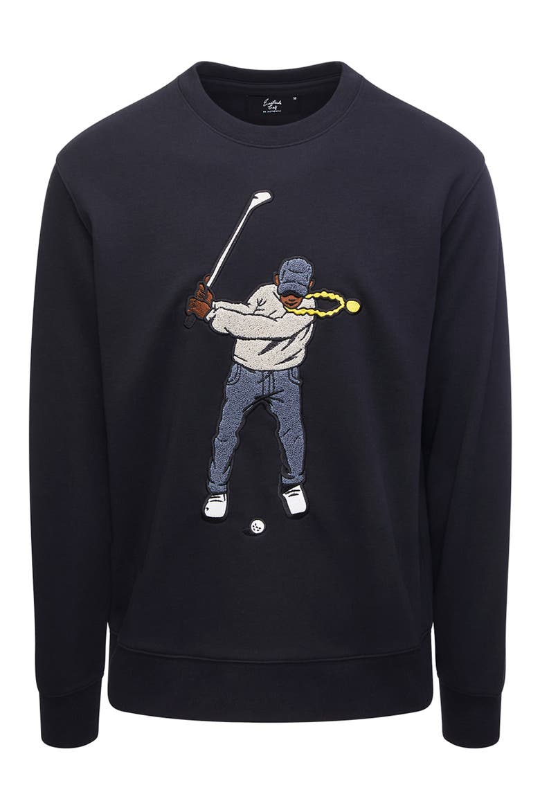 Swingman Appliqué Sweatshirt, Alternate, color, BLACK