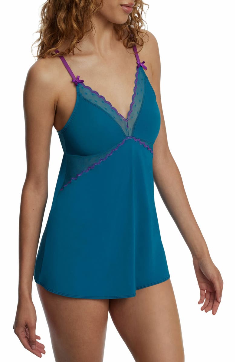 Skarlett Blue Siren Dotted Lace Babydoll, Alternate, color, Celestial/Vivid Purple