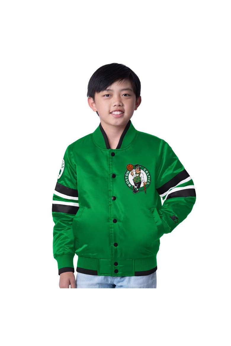 Youth Starter Kelly Green Boston Celtics Scout Varsity Full-Snap Jacket, Main, color, Kelly Green