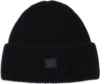 Acne Studios Face Patch Rib Wool Beanie | Nordstrom display picture 1