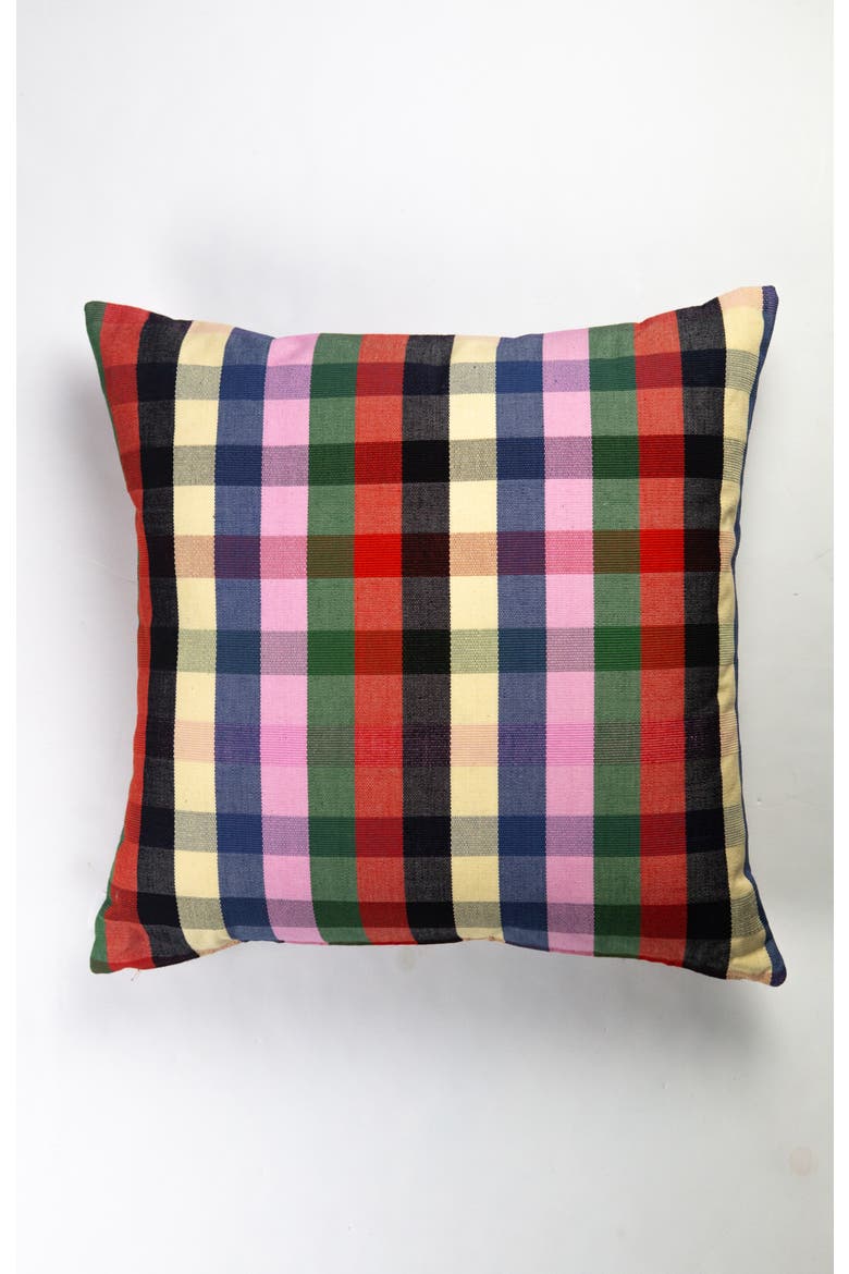 Handwoven Marta Cotton Throw Pillow, Main, color, Red