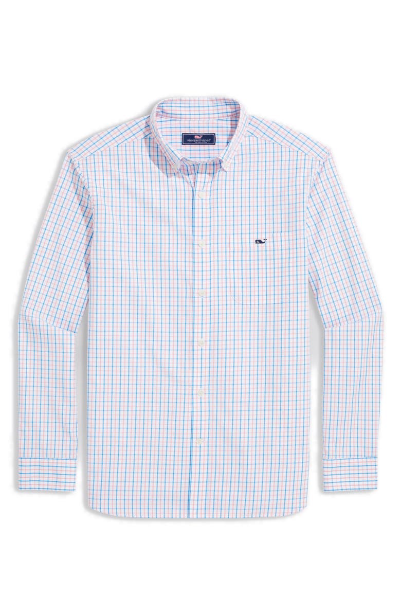 vineyard vines Classic Fit Gingham Cotton Button-Down Shirt, Main, color, Cayman Plaid