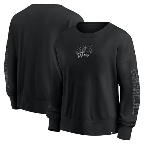 Women's Fanatics Black San Antonio Spurs Oversized Game Day Pullover Sweatshirt