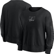 FANATICS Women's Fanatics Black San Antonio Spurs Oversized Game Day Pullover Sweatshirt