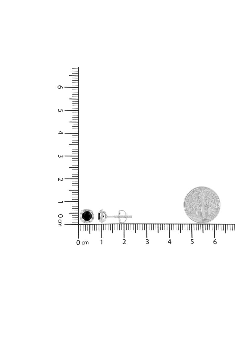 Haus of Brilliance Silver 1/2 Ct Treated Color Diamond Solitaire Milgrain Stud Earrings, Alternate, color, Black Diamond