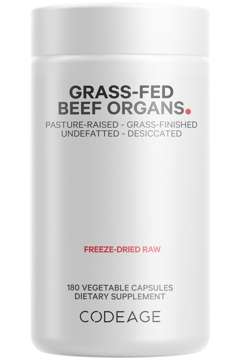 Grass-Fed Beef Organs Glandulars Supplement, Main, color, White