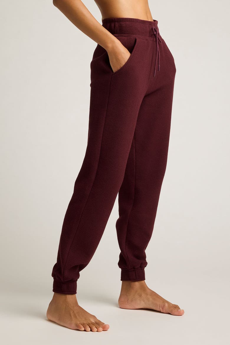 Waffle Knit Jogger, Alternate, color, Garnet