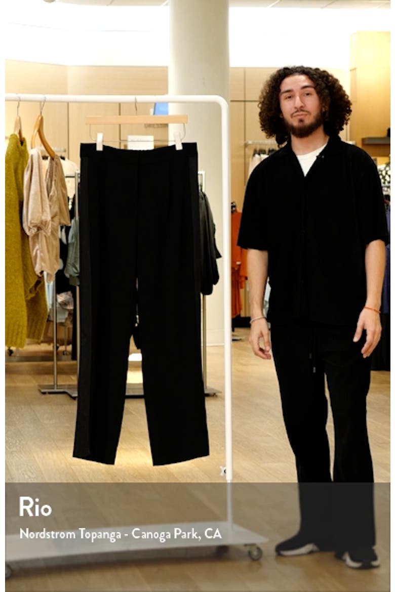 Satin Stripe Crepe Straight Leg Pants video