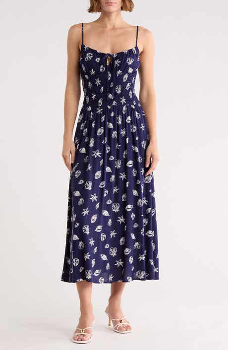 Blu Pepper Shell Print Midi Sundress