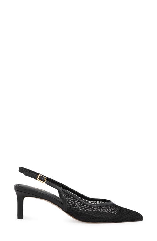 Reiss Sirena Pointed Toe Kitten Heel Slingback Pump In Black