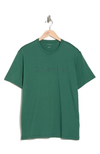 Calvin Klein Standard Logo Cotton Crewneck T-shirt In Green